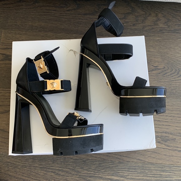 Versace Gold Medusa Head Platform Sandal 38 - Picture 6 of 8